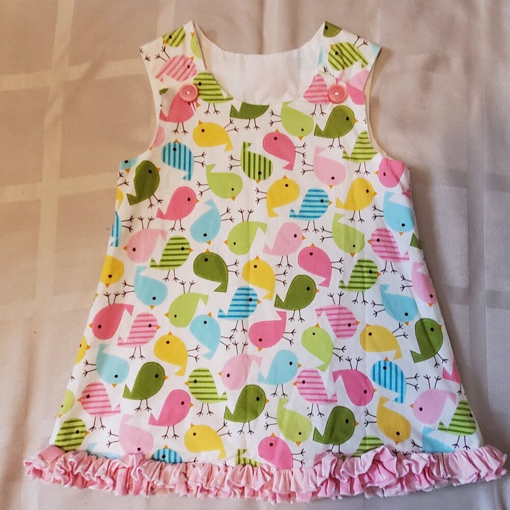 Lolly Wolly Doodle Tunic Dress Pastel Birds Chicks Easter 18 Mo LN